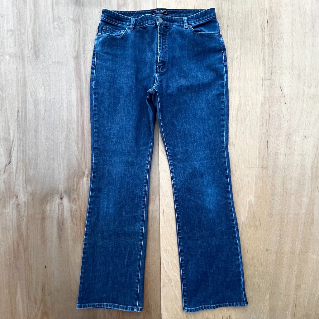 Indigo Palms Bootcut High Rise Womens Jeans Sz 14r Dark Wash Stretch Denim